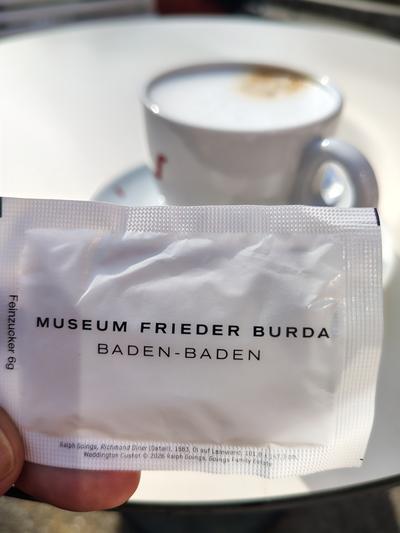 Coffee at the Museum Frieder Burda, branded down to the sugar packet