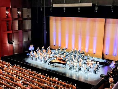 Inside the Festspielhaus, Germany's largest opera house, a few minutes before the downbeat