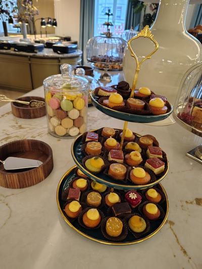 Breakfast pâtisserie at the Badischer Hof — the stands come out at seven and are gone by ten