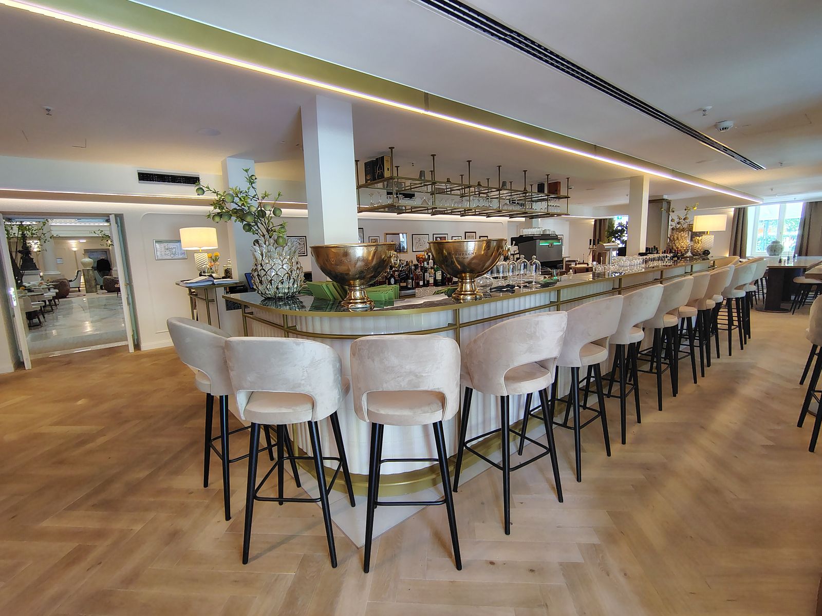The Badischer Hof bar, still empty at ten in the morning