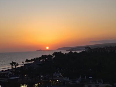 Sunset over the Atlantic from the promenade