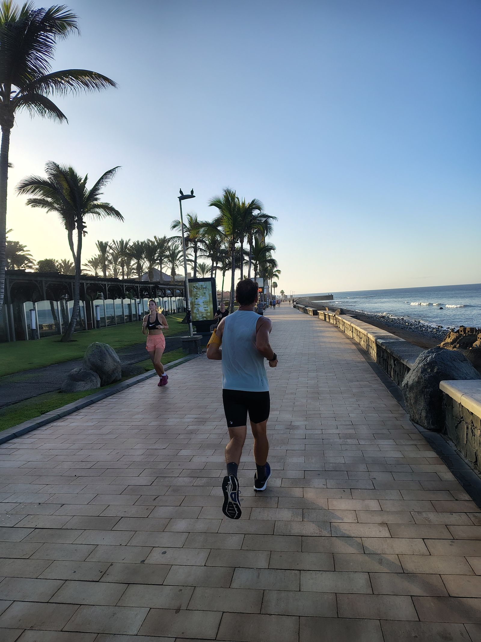 The promenade at first light, before anyone else is on it