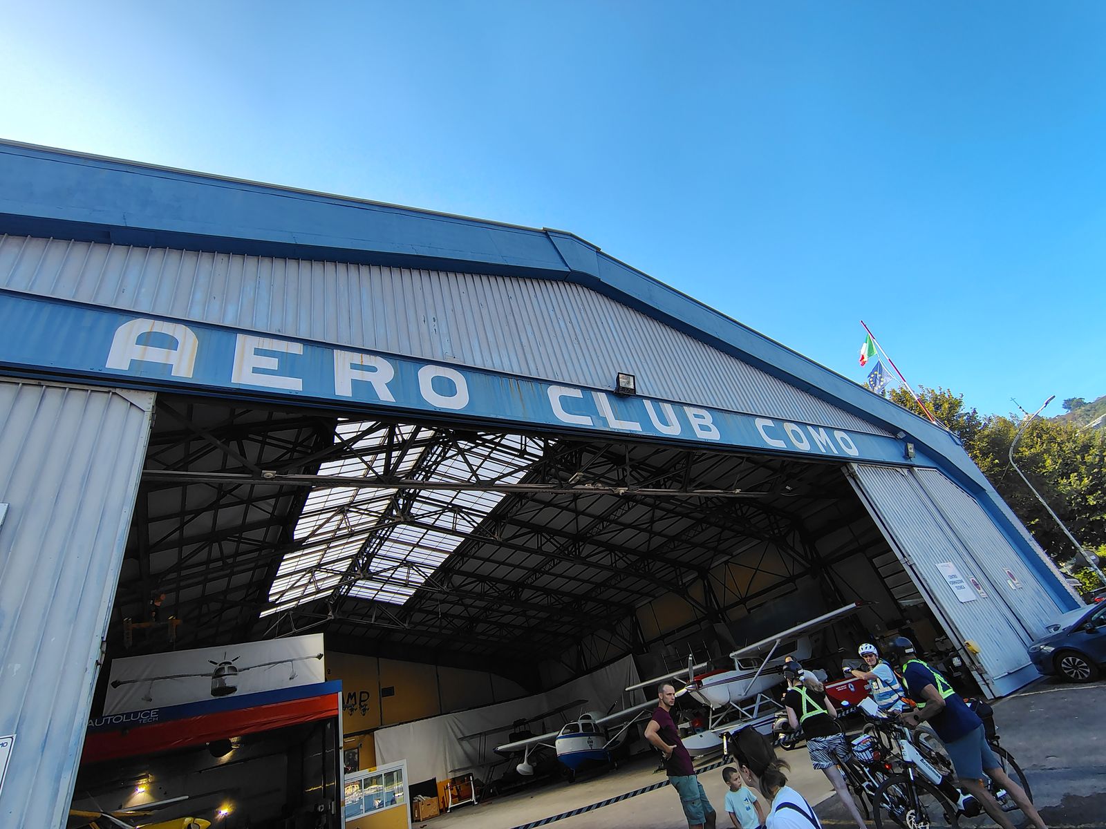 The Aero Club Como hangar — seaplanes have flown off this water since 1930