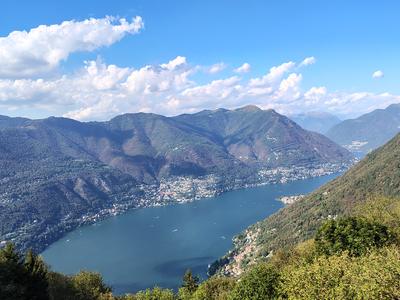 The view back down over the lake from Brunate, above Como