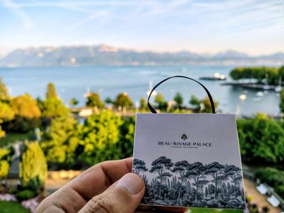 The Beau-Rivage room key, and the garden it lets you back into