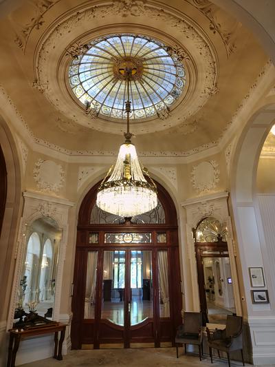 The Beau-Rivage rotunda under its stained-glass dome