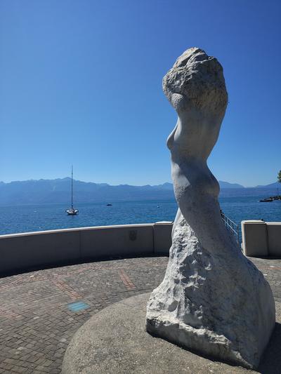 The waterfront sculpture walk at Ouchy