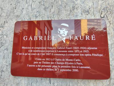 A plaque to Gabriel Fauré, who summered here and began 'Pénélope' in 1907