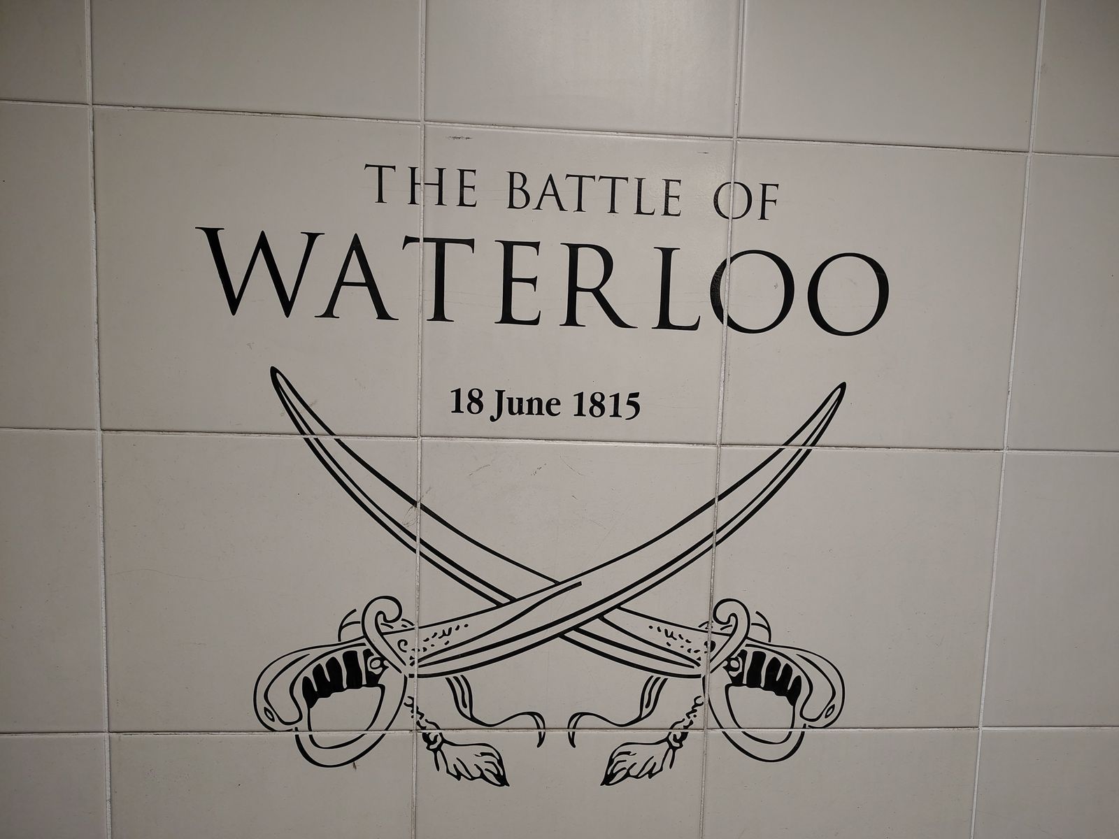 The Battle of Waterloo, 18 June 1815, in the tiles of the Underground at Hyde Park Corner
