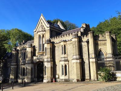 The Victorian chapels at the gate of Highgate Cemetery