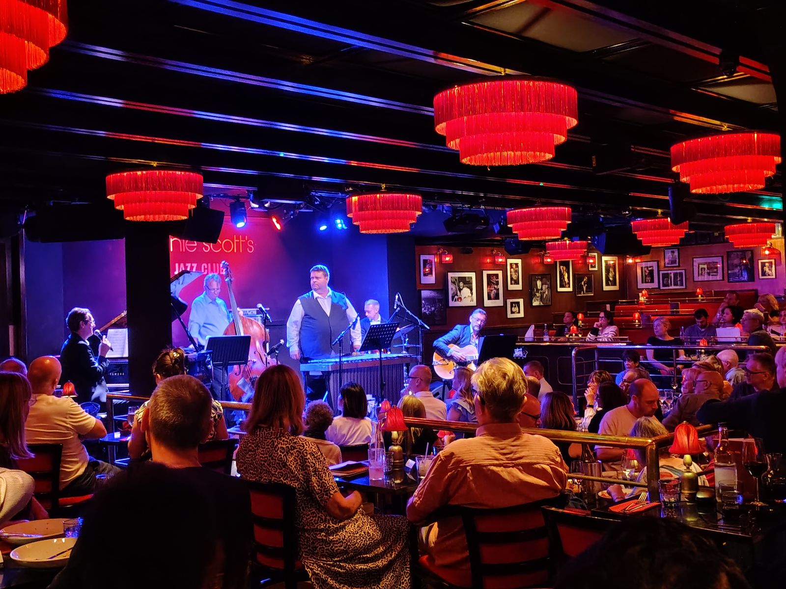 A band on stage at Ronnie Scott's, Soho