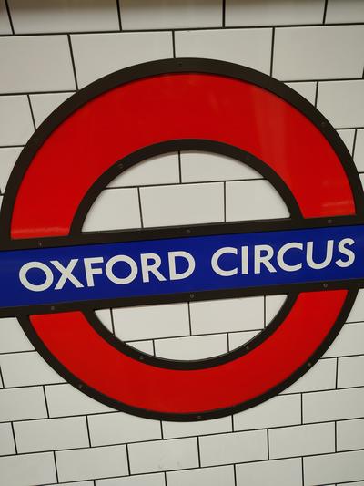 The Underground roundel at Oxford Circus
