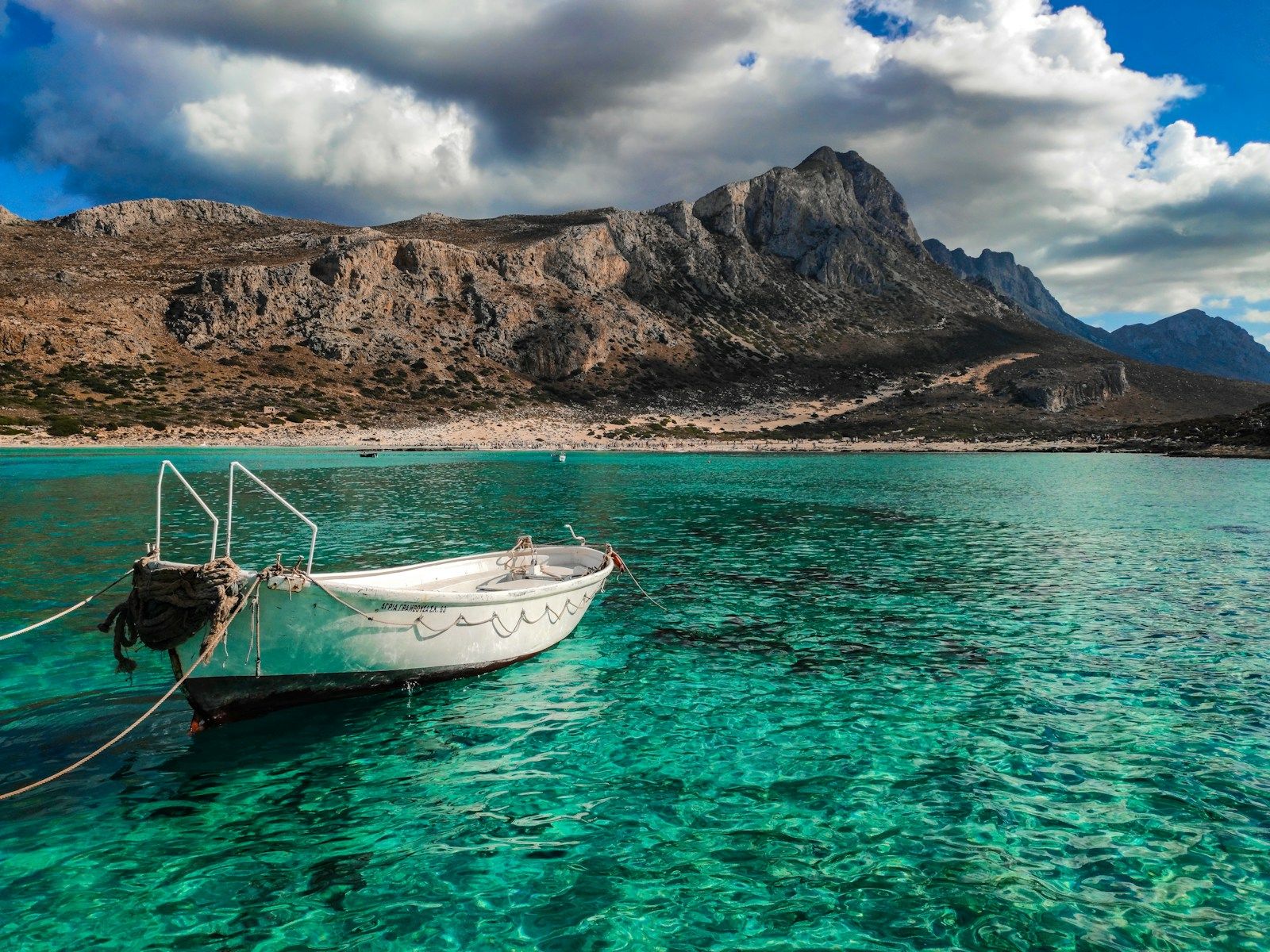A boat off Balos beach — Crete