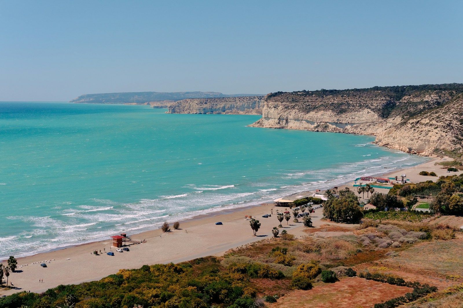 Turquoise water against the cliffs — the Cyprus coast