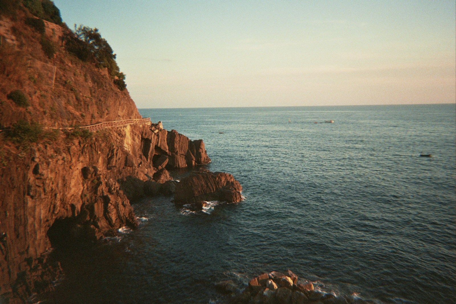 The sea from the cliff path — the Italian Riviera