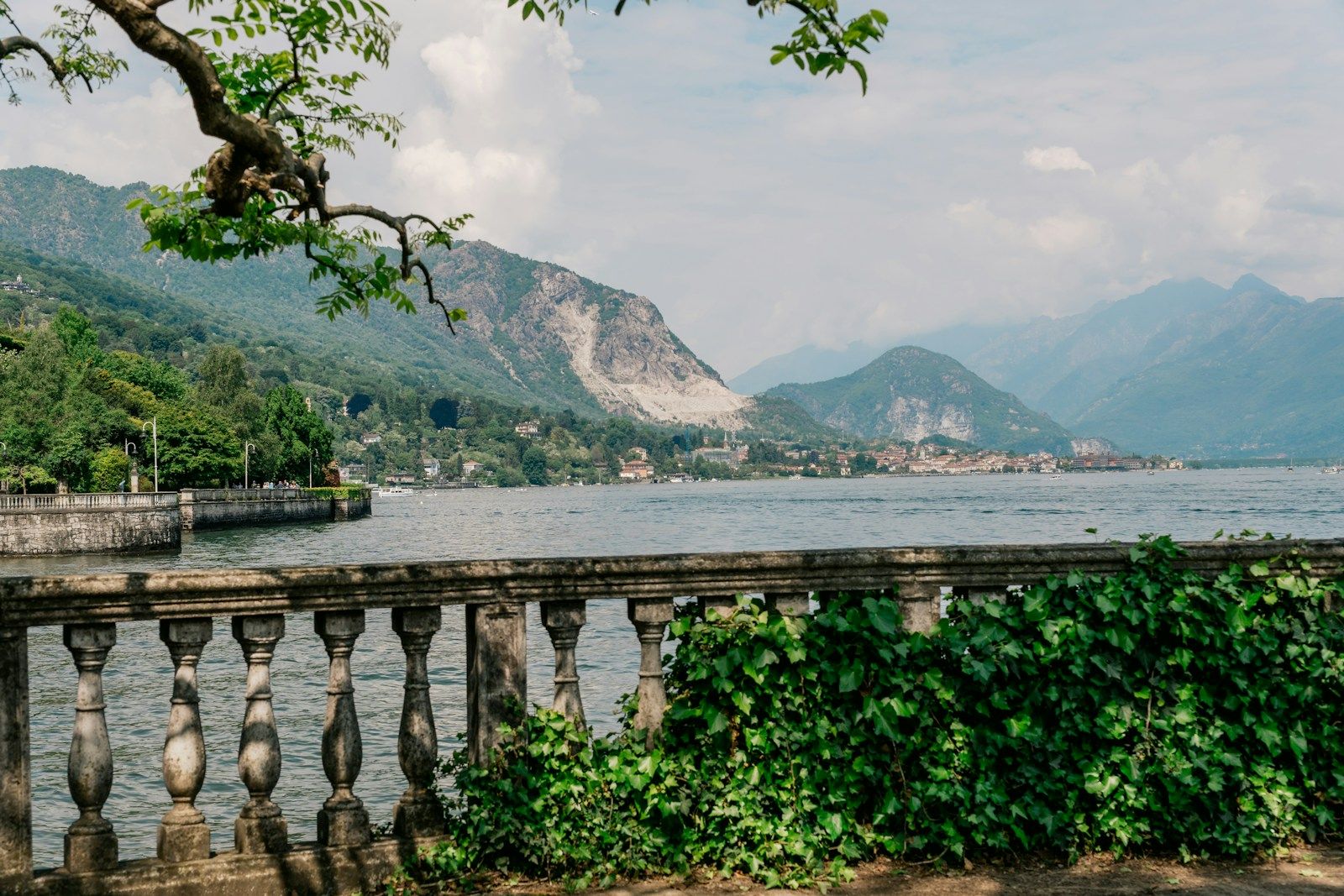 The lake with the mountains closing in behind — Lake Maggiore