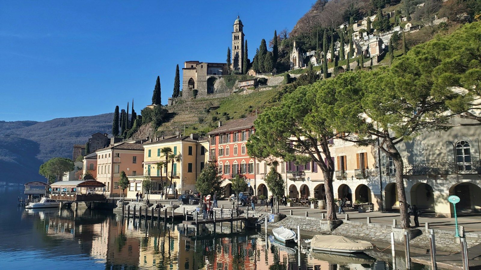 Buildings along the lakefront — Lugano and the Ticino lakes