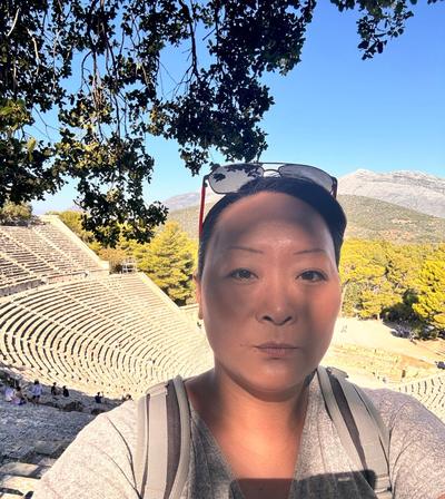 Feli at the theatre at Epidaurus